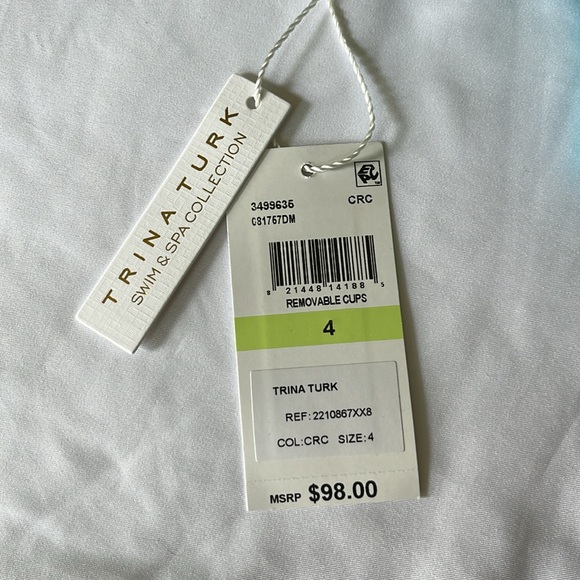 Trina Turk Monaco Ring Halter Swim Top in Ceramic Blue Turquoise NWT - Picture 8 of 12